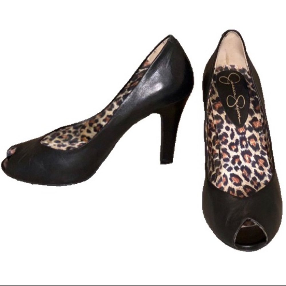 Jessica Simpson Ramonna Black Peep Toe Heels